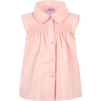 推荐Ruffled collar sleeveless blouse in pink商品