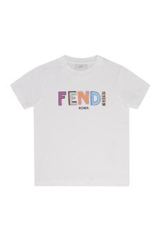 推荐Fendi Kids Logo Printed Crewneck T-Shirt商品