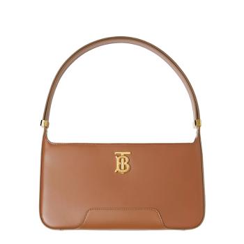 Burberry | 【预售3-7天】BURBERRY/博柏利 21秋冬新款TB系列 女士暖棕褐色小牛皮金扣手提单肩腋下包80462511商品图片,7.9折, 包邮包税