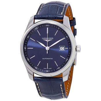 longines master, Longines | Master Automatic Blue Dial Blue Leather Mens Watch L27934920商品图片 6.8折