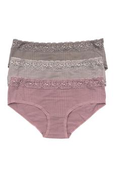 商品Felina | Assorted 3-Pack Lace Trim Bikinis,商家Nordstrom Rack,价格¥108图片
