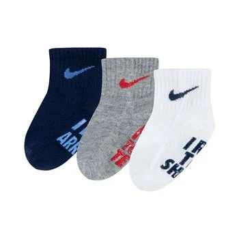NIKE | Baby Boys or Girls Verbiage Gripper Cotton Socks, Pack of 3,商家Macy's,价格¥94