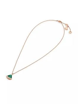 BVLGARI | Divas' Dream 18K Rose Gold, Malachite & 0.13 TCW Diamond Pendant Necklace 独家减免邮费