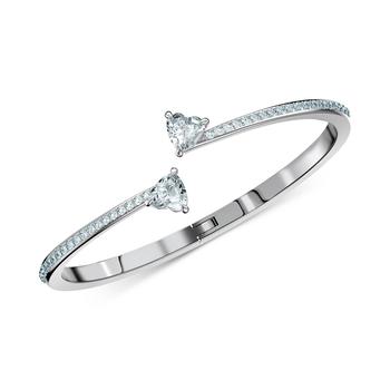商品Swarovski | Silver-Tone Crystal Heart Bangle Bracelet,商家Macy's,价格¥1038图片