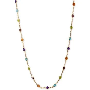 Effy | EFFY® Mosaic Collection Multi-Gemstone Link Collar Necklace (9 ct. t.w.) in 14k Gold. (Also available in 14k Rose Gold),商家Macy's,价格¥4712