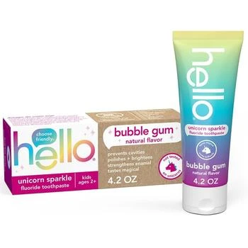 Hello | Unicorn Sparkle Kids Toothpaste with Fluoride Bubble Gum, Tube,商家Walgreens,价格¥44
