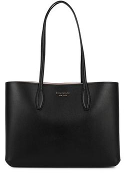 kate spade tote单肩包, Kate Spade | All Day large black leather tote商品图片 额外9折, 额外九折