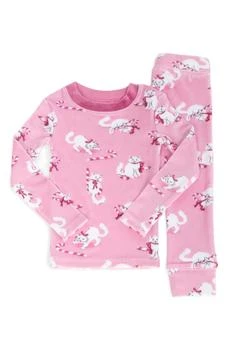 Munki Munki | Kids' Holiday Kittens & Candy Canes Fitted Two-Piece Pajamas,商家Nordstrom Rack,价格¥113