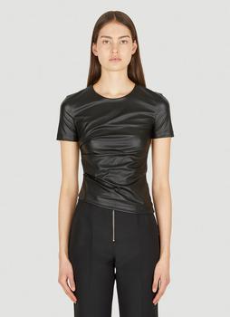 Helmut Lang | Faux Leather T-Shirt in Black商品图片,5折