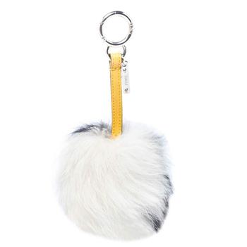 推荐Fendi Monochrome Fox Fur Pom Pom Keyring/ Bag Charm商品