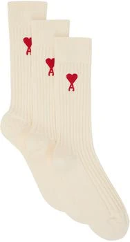 推荐Three-Pack Off-White Ami de Cœur Socks商品