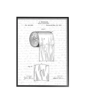 Stupell Industries | Toilet Paper Roll Patent Black and White Bathroom Design Black Framed Giclee Texturized Art, 11" x 14",商家Macy's,价格¥599