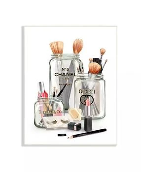 Stupell Industries | Fashion Brand Makeup in Mason Jars Glam Design Wall Plaque Art, 10" x 15",商家Macy's,价格¥374