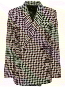 ANINE BING | Kaia Wool Blend Houndstooth Blazer商品图片,独家减免邮费