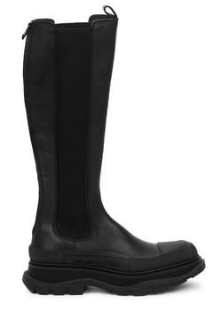 推荐Tread black leather knee-high Chelsea boots商品