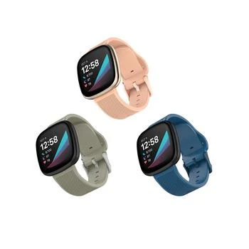 WITHit | Gray, Light Pink and Navy Woven Silicone Band Set, 3 Piece Compatible with the Fitbit Versa 3 and Fitbit Sense,商家Macy's,价格¥225