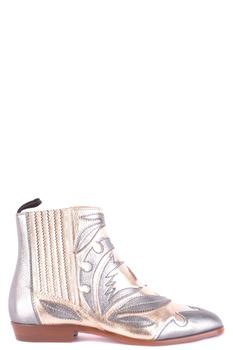 Santoni, Santoni | Santoni Women's Silver Leather Ankle Boots商品图片 