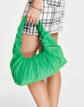 topshop包, Topshop | Topshop Sabrina towelling shoulder bag in green商品图片 4.5折