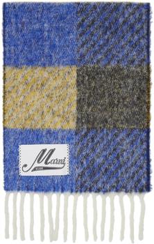 Marni | Blue & Yellow Check Scarf商品图片,额外8.5折, 独家减免邮费, 额外八五折