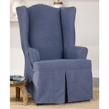 商品Authentic Denim Wing Chair Slipcover图片