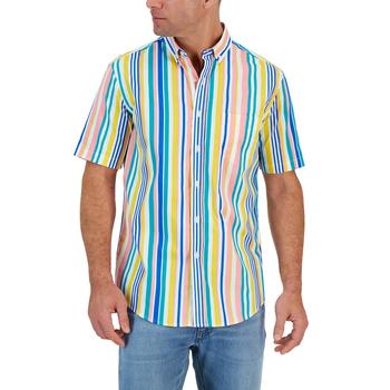 Club Room | Men's Short-Sleeve Lori Stripe Shirt, Created for Macy's商品图片,