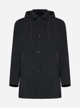Herno | Single-breasted Hooded Trench Coat,商家Italist,价格¥5937