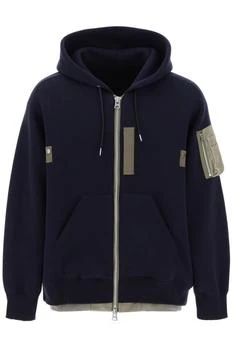 推荐Full zip hoodie with contrast trims商品