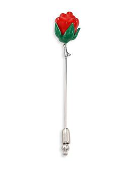 商品Tateossian | Lapel Wear Rhodium-Plated Brass Rose Pin,商家Saks Fifth Avenue,价格¥885图片