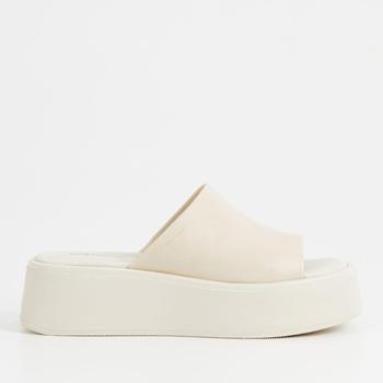 VAGABOND WOMEN'S COURTNEY LEATHER FLATFORM MULES - OFF WHITE