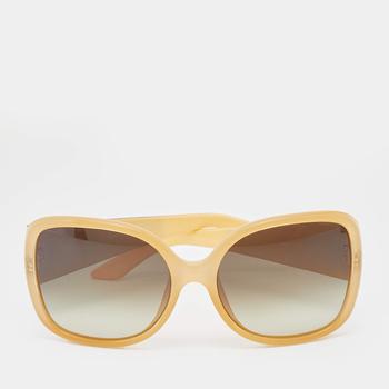 推荐Fendi Cream/Green Gradient Pequin FS5254 Oversized Sunglasses商品
