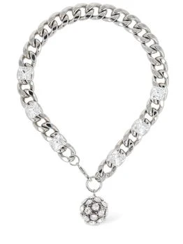 Alessandra Rich | Chain Crystal Pendant Necklace,商家LUISAVIAROMA,价格¥4012