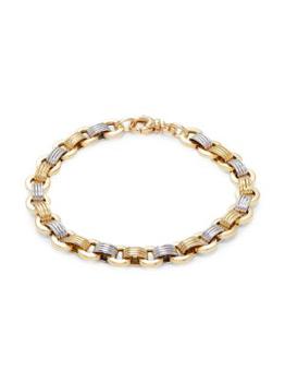 商品Saks Fifth Avenue | 14K Yellow & White Gold Link Bracelet,商家Saks OFF 5TH,价格¥9231图片