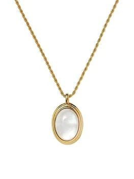 Missoma | Savi x Missoma 18K-Yellow-Gold Vermeil & Mother-Of-Pearl Pendant Necklace,商家Saks Fifth Avenue,价格¥1643