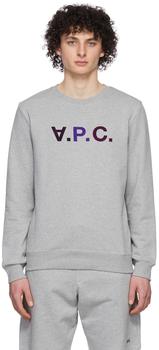 PRIVATE WHITE V.C., A.P.C. | Grey & Burgundy 'V.P.C.' Sweatshirt商品图片 3.6折