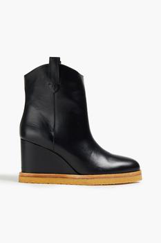 ba&sh | Cristina leather wedge ankle boots商品图片,4折