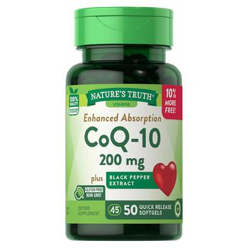 商品Nature's Truth | Enhanced Absorption CoQ-10 200 mg plus Black Pepper Extract,商家Walgreens,价格¥213图片