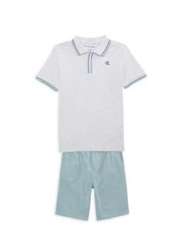 Calvin Klein | Little Boy's 2-Piece Button Shirt & Shorts Set 5.2折