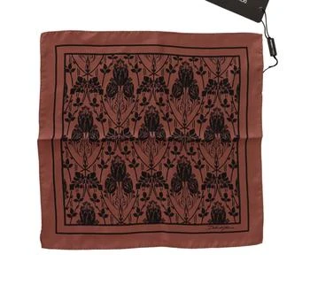 Dolce & Gabbana | Dolce & Gabbana Brown Floral Silk Square Handkerchief Scarf,商家SEYMAYKA,价格¥797