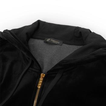 范思哲短袖真假, Versace | VERSACE 范思哲 Greco边饰丝绒连帽衫 AGU15010-AC00344-A008商品图片 独家减免邮费