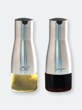 商品8.5 oz. Oil and Vinegar Set with See-Through Glass Base, Silver图片