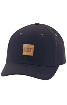 推荐Leather Patch Snap-Back Hat - Black商品