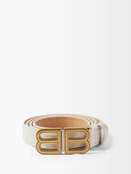 巴黎世家皮带真假, Balenciaga | BB-logo crocodile-effect leather belt商品图片 