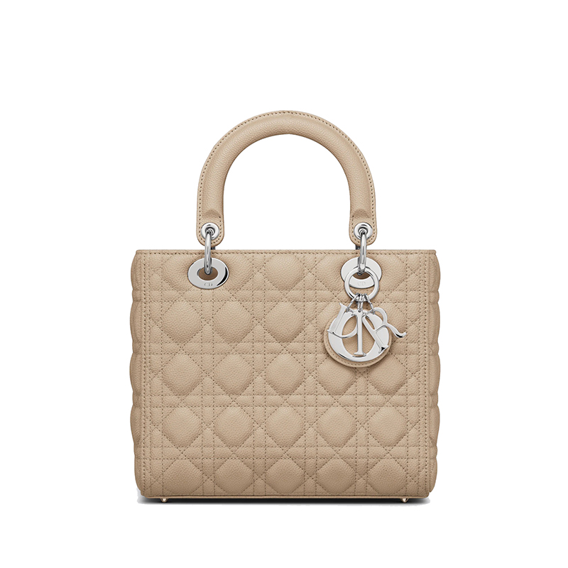 迪奥手提包, Dior | 【包税】DIOR/迪奥 22新款LADY DIOR系列 女士自然色粒面牛皮革藤格纹单肩斜挎手提戴妃包M0565PWRT_M116商品图片 7.9折×额外9.5折, 包邮包税, 额外九五折