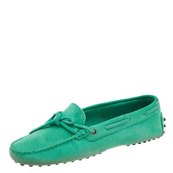 [二手商品] Tod's | Tod's Green Suede Bow Slip On Loafers Size 38商品图片,4.8折