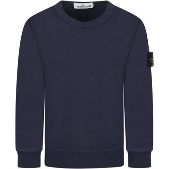 推荐Stone Island Junior Blue Sweatshirt For Boy With Compass商品