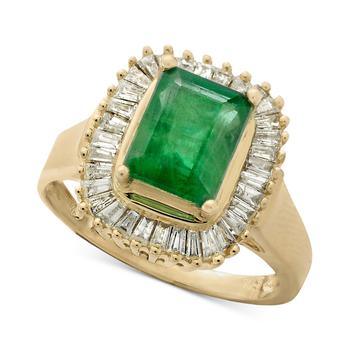 商品Effy | Brasilica by EFFY® Emerald (1-3/8 ct. t.w.) and Diamond (1/2 ct. t.w.) Ring in 14k Yellow Gold or 14k White Gold (Also in Sapphire),商家Macy's,价格¥13273图片