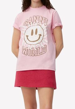 Ganni | Smiley Logo T-shirt商品图片,6.8折