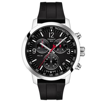 推荐Men's Swiss Chronograph PRC 200 Black Rubber Strap Watch 43mm商品