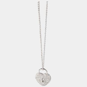 [二手商品] Tiffany & Co. | Tiffany & Co. Heart Lock Platinum Diamond Necklace商品图片,5.4折