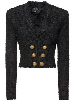 推荐Double Breasted Tweed Crop Jacket商品